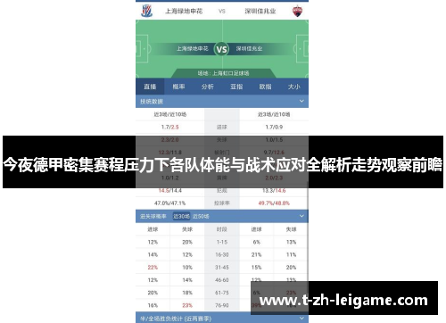 今夜德甲密集赛程压力下各队体能与战术应对全解析走势观察前瞻
